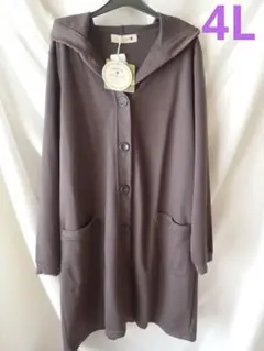 ４L　パーカージャケット　黒炭　コート　レディース　濃炭　グレー