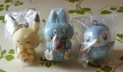 ポケピース　ダイナーマスコットキーホルダー：ピカチュウ　ゴンベ　ポッチャマ