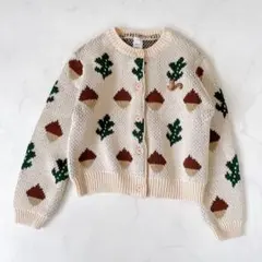 Shiro x opin カーディガン M どんぐり　100センチ　綿ニット