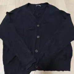 GU Vネック リブカーディガン ブラック