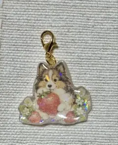 シェルティ イチゴ チャーム ハンドメイド