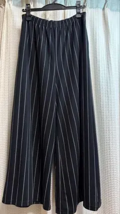 RADIATE ラディエイト★ストライプ柄ワイドパンツ ウエストゴム ブラック