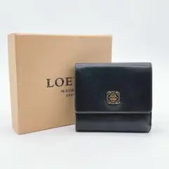 LOEWE ロエベ 三つ折り財布 アナグラム レザー ブラックのサムネイル