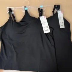 482186 UNIQLO エアリズムブラキャミソール ブラック L　黒　2点
