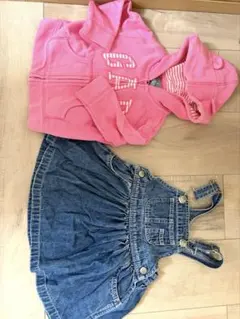 babyGAP フード付きジャケットとデニムワンピースセット