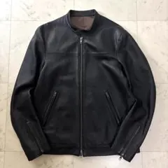 THE SHOP TK 本革 ラムレザー M シングルライダース ジャケット 黒