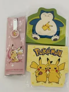 ポケモン　ダイカットメモ　ピカチュウ　カビゴン　ボールペン　非売品
