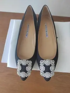 レディース ブラック フラットシューズ 36