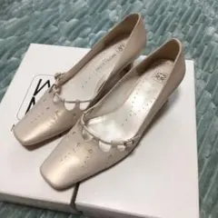 MICHEL KLEIN ベージュ スクエアトゥ パンプスのサムネイル