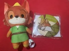 ロビンフッド　ぬいぐるみ　缶バッジ