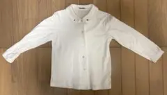 familiar ホワイト 丸襟長袖シャツ