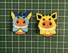 【新品未使用】ポケモン いーぶいこれくしょん ピンバッジ　ブラッキー　グレイシア イーブイ 進化系 ピンバッジ サンダース ブースター シャワーズ