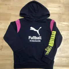 PUMA フード付きネイビーパーカー　裏起毛