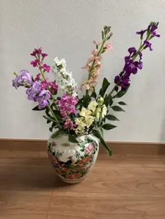 九谷焼　伝統工芸品　アンティーク　花瓶　花器　ヴィンテージ　フラワーベース　陶器のサムネイル