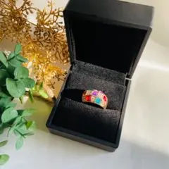 13号　リング　新品　宝石　金属アレルギー対応　gold 宝石　結婚式
