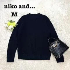 ニコアンド　オーバーサイズニットトップス　ハイネック　無地　シンプル　M