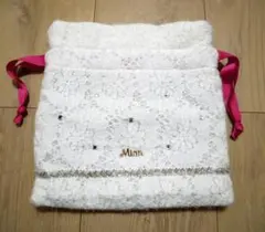 ミアン ラインストーン付　花刺繍　巾着袋 MIANのサムネイル
