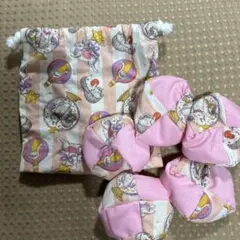 お手玉5個と収納用巾着袋　③ ハンドメイド
