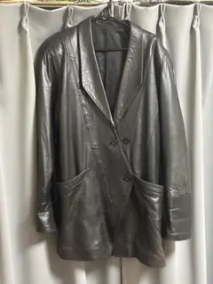 ダブルブレスト レザー ジャケット 黒 90s y2k vintage 本革