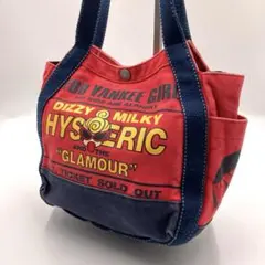 【希少】ヒステリックミニ キャンバス ミニトートバッグ ロゴ 総柄