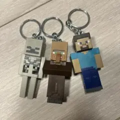 マイクラ　キーホルダー　スケルトン　村人　スティーブ