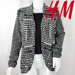 H&M(エイチアンドエム)幾何学模様ノーカラージャケットのサムネイル