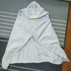 ミキハウス　くまバスポンチョ　水色