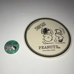 スヌーピー ルーシー 缶バッジ コースター