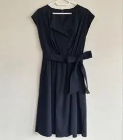 【美品】CLEAR IMPRESSION ワンピース ノースリーブ ネイビー Sのサムネイル