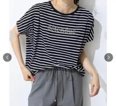 【美品】anyFAM ボーダー フレンチスリーブ Tシャツのサムネイル