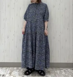 Samansa Mos2 【接触冷感】柄アソートティアードワンピース 小花柄