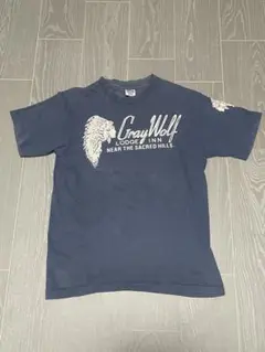 BARNS USA製 プリントTシャツ グレーウルフロッジ ネイビー M 古着のサムネイル
