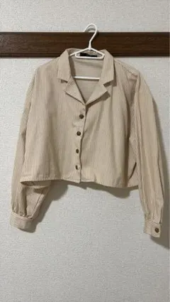 【美品】ストライプ クロップドジャケット Mサイズ 春アウター