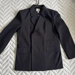 おまけつき黒 テーラードジャケットH&Mエイチアンドエムブラック重ね着