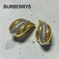 希少 Burberrys イヤリング 2トーン ゴールド シルバー レトロ 刻印