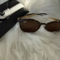 【RayBan】 レイバン ブラウン ラウンドサングラス べっこう ケース付き