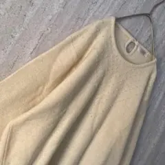 ヴィンテージ パールニット アンゴラ シンプル クラシカル レトロ アイボリー