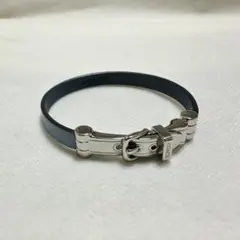 COACH コーチ ブルー レザー バックル ブレスレット