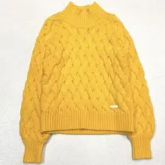 【美品/M】ブルーレーベル　クレストブリッジ　ケーブルニット　ハイネック　黄