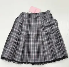 メゾピアノ(mezzo piano)ハートポーチつきチェックプリーツスカート