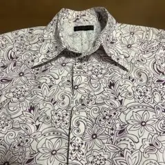 MORGAN HOMMEレトロデザインワイドカラー フラワープリントシャツ
