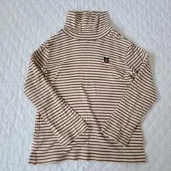 DOUBLE.B ストライプ クマ刺繍 長袖カットソー 110