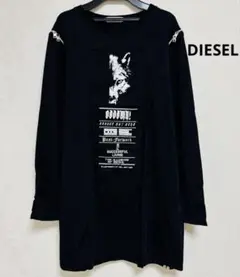 極美品 DIESEL 長袖 ロングシャツ ワンピース チュニック グラフィック