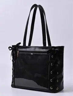 量産型 ブラック 痛バッグ オタク アニオタ アイドル リボン ゴスロリ　A4