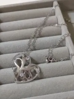 シルバー　925 ネックレス　大きめハートトップ