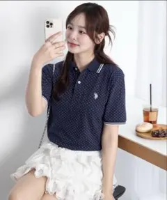 U.S. POLO ASSN. ドット柄 半袖ポロシャツ 【即日発送　値下げokのサムネイル