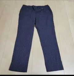 ストライプ柄 ネイビー カジュアルパンツ L