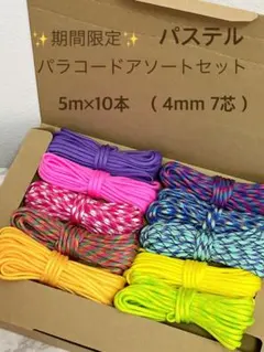 期間限定！！　パラコード　アソート　5m × 10本　パステル　ビビット　リード