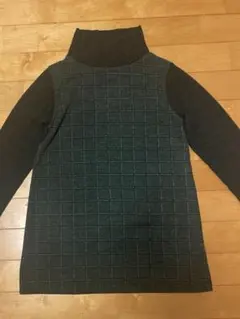 SELF SERVICE チェック柄 ハイネックセーターチュニック