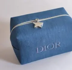 再出品　ディオール　ノベルティ　　　　　　　　スクエアポーチ　デニム　ブルー
